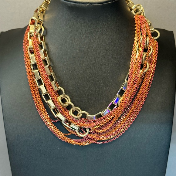 Chico's Jewelry - Chico's Gold and Red Multi-Strand Necklace